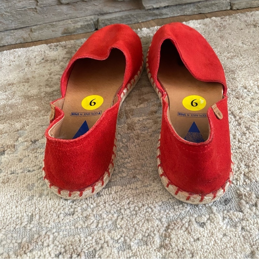 Verbenas Espadrille Carmen Serraje Fuego Loafers Slip On Red Suede Leather: 9 - Picture 4 of 8